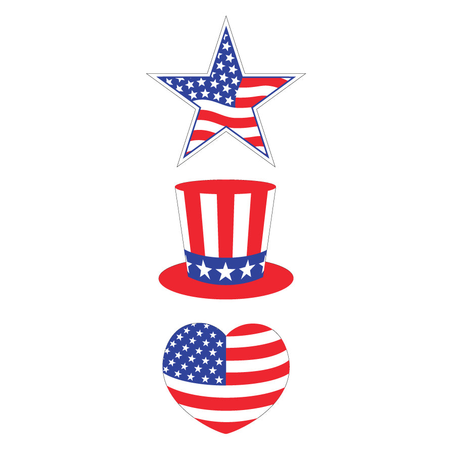 Patriotic Hat Decal (sold by the dozen)