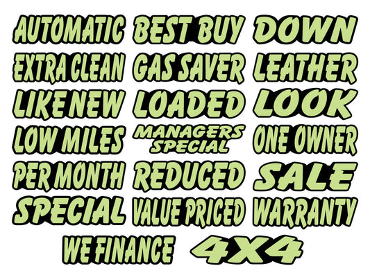 Black & Neon Green Die Cut