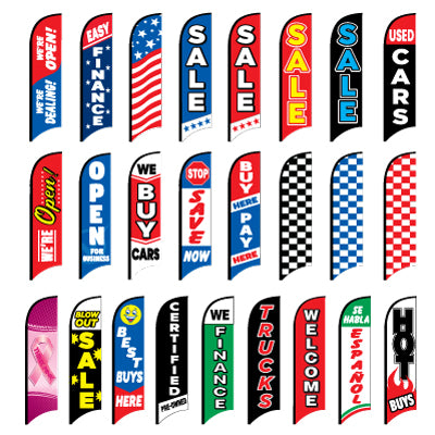 12' Stock Feather Flag Kits (Ground Spike Base)