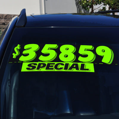 9 1/2" Neon Green Adhesive Windshield Numbers