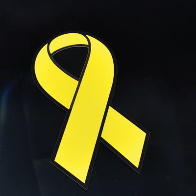 Yellow Windshield Ribbon Sticker- Military Troop Support (12 pack)