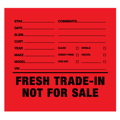 Fresh Trade In/ Not For Sale Decals {100/pack}
