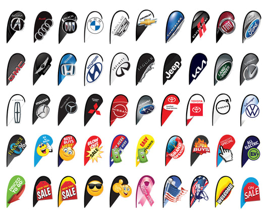 Cars Flaglets Teardrop Flags for Car Lots | Bold Eye-Catcher Flags – Angie's Auto ...
