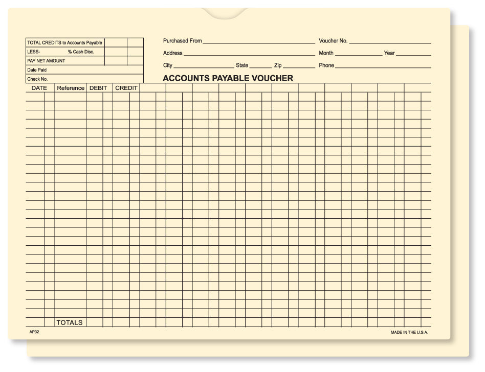 500 Accounts Payable Voucher Envelopes