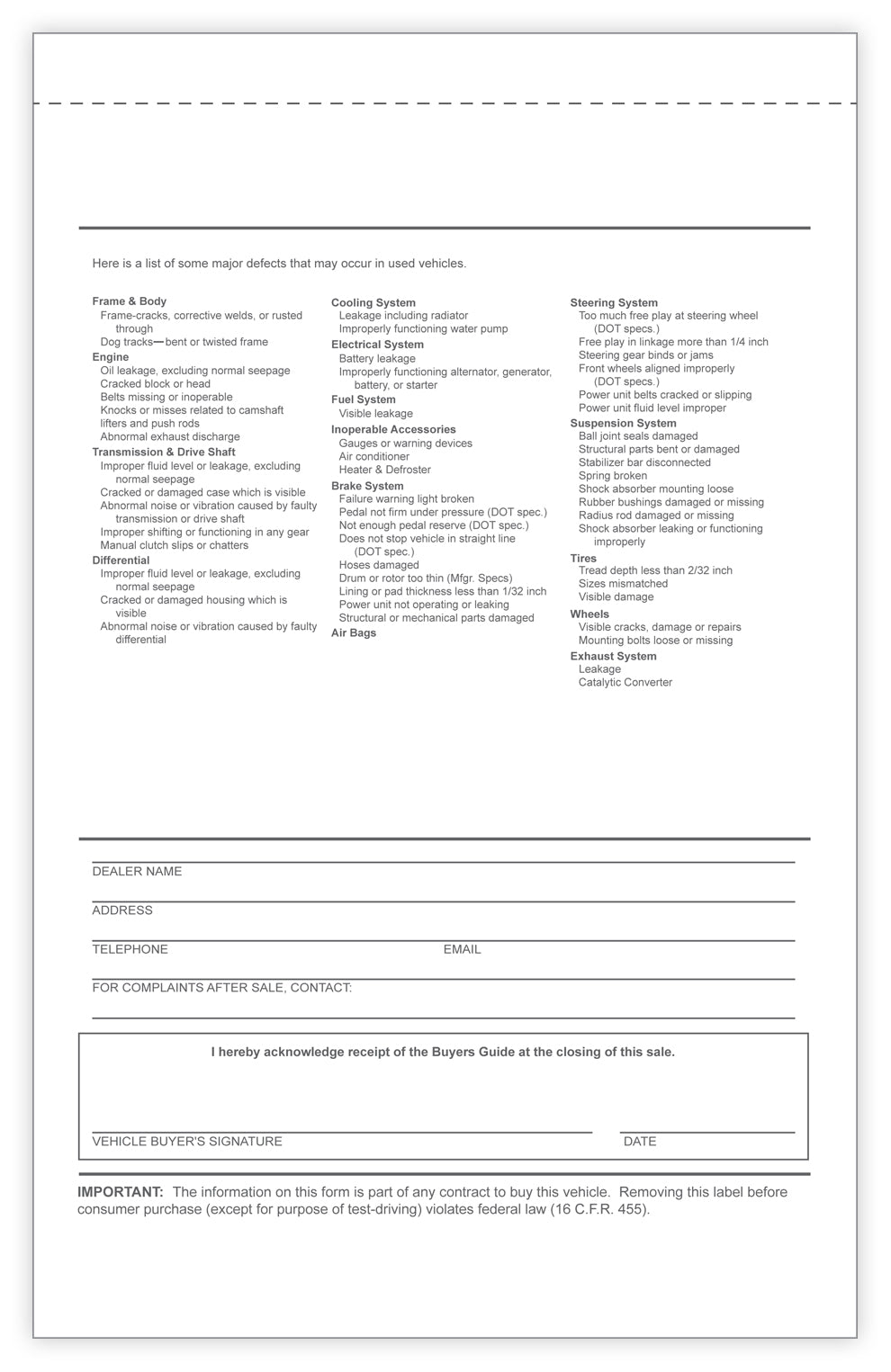 FTC Buyer's Guide w/ Duplicate Already Taped
