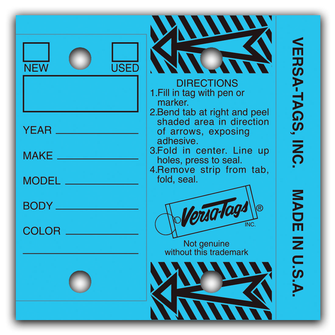 Versa-Tags Self Protecting Key Tags (Box of 250)