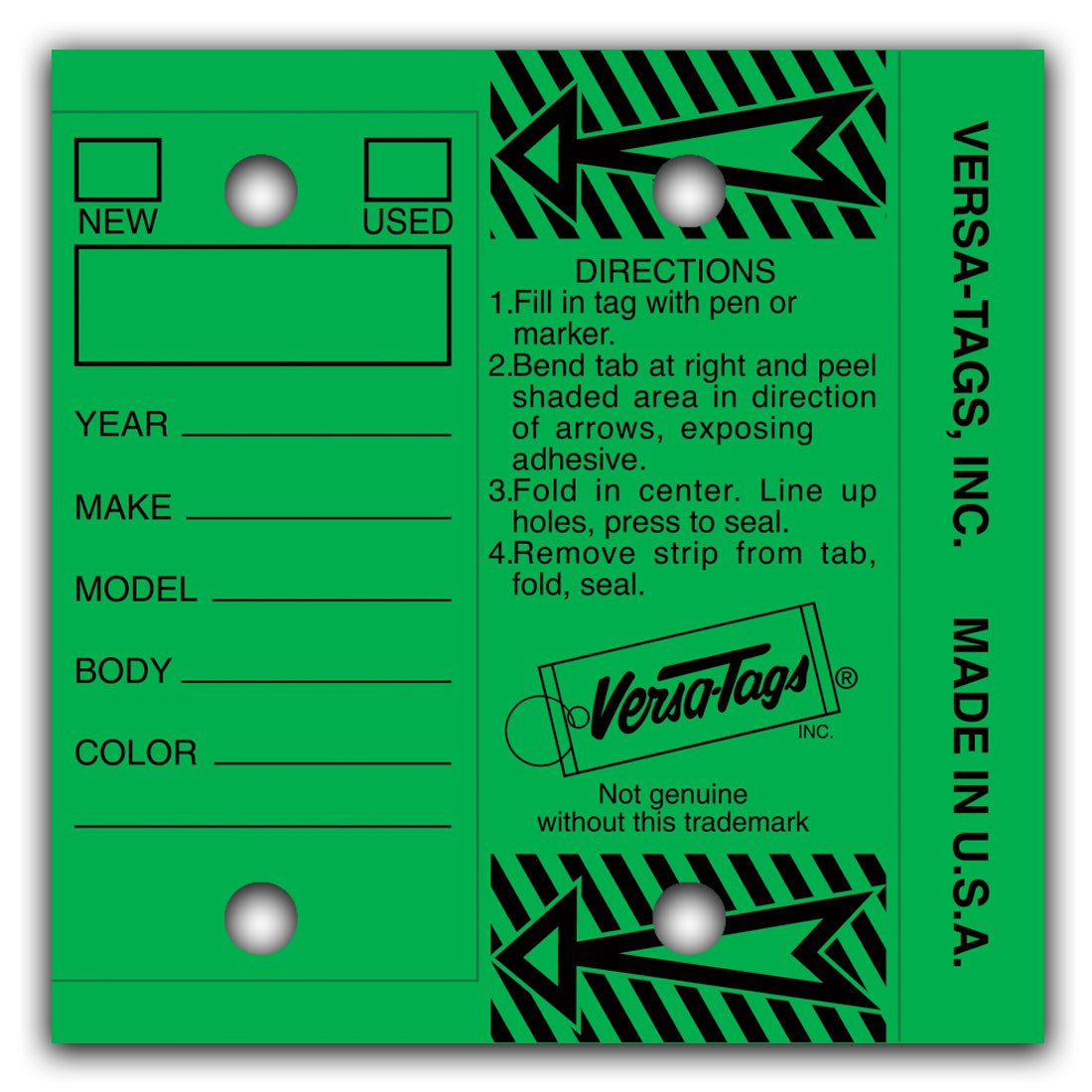 Versa-Tags Self Protecting Key Tags (Box of 250)