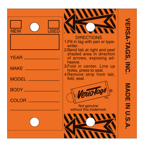 Versa-Tags Self Protecting Key Tags (Box of 250)