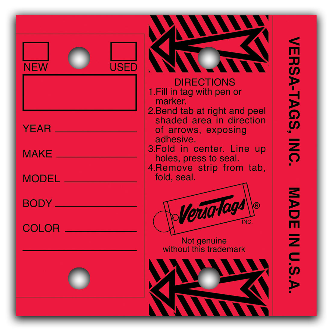 Versa-Tags Self Protecting Key Tags (Box of 250)