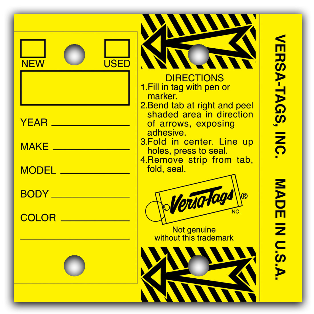Versa-Tags Self Protecting Key Tags (Box of 250)